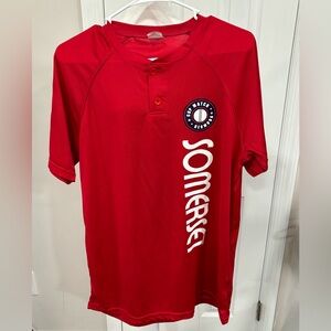 Mens cricket Somerset cup match button t-shirt size M